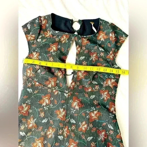 Free People Say Yes Floral Jacquard Textured Knit Mini Dress Size 4 - Picture 9 of 11